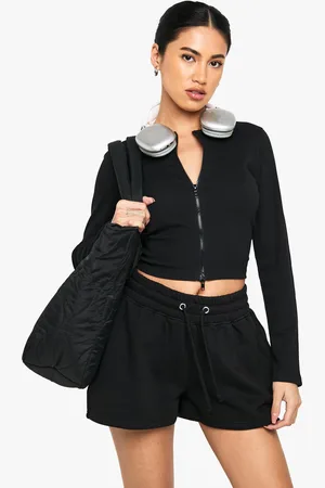 Boohoo Survêtement Côtelé À Manches Longues Et Short