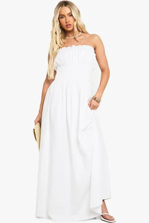 Boohoo Robe Longue Froncée En Coton
