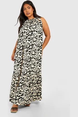 Boohoo Grande Taille,Robe Longue À Imprimé Abstrait