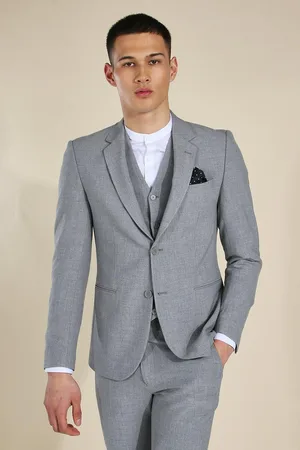 Boohoo Veste skinny grise à boutonnage unique homme - 38