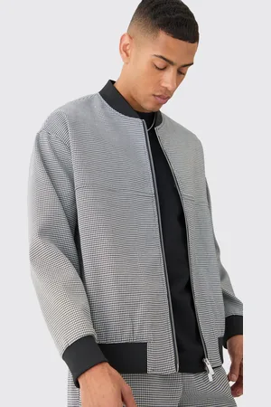 Boohoo Bomber habillé à carreaux et motif pied-de-poule homme - - 36
