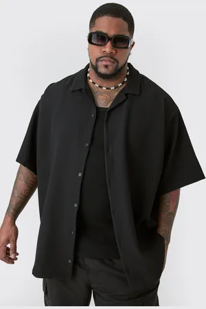 Boohoo Grande taille - Chemise oversize plissée à manches courtes homme - - XXL