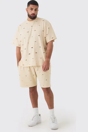 Boohoo Grande taille - Ensemble oversize surteint à déchirures homme - - XXL
