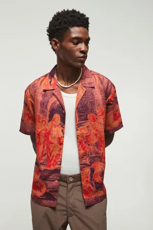 Boohoo Chemise oversize à manches courtes et imprimé homme - - M