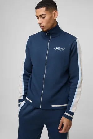 Boohoo Veste zippée en maille contrastante homme - - L