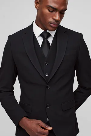 Boohoo Veste slim noire à boutonnage unique homme - 38