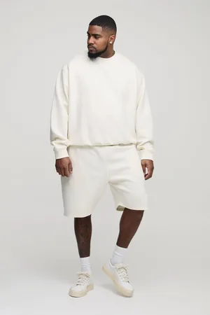 Boohoo Grande taille - Ensemble avec sweat et short homme - - 2XL