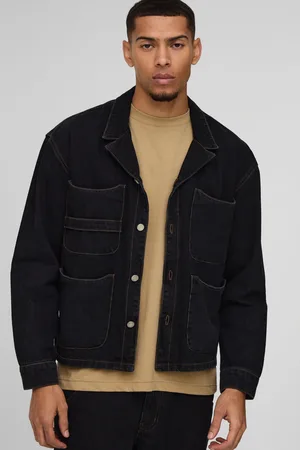 Boohoo Chemise oversize en jean à poches charpentières homme - - S