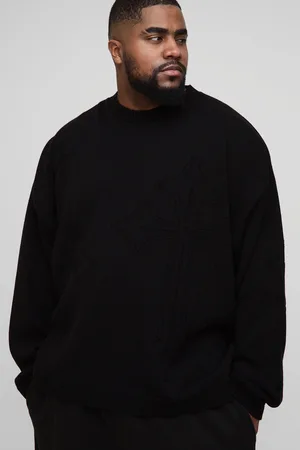 Boohoo Grande taille - Pull oversize à imprimé croisé homme - - 2XL