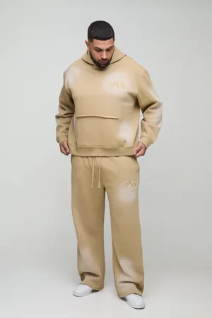 Boohoo Grande taille - Survêtement oversize délavé à imprimé graffiti homme - - XXXL