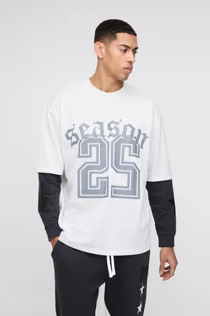 Boohoo T-shirt oversize universitaire à manches longues homme - - S