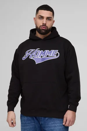 Boohoo Grande taille - Sweat à capuche oversize universitaire homme - - 2XL