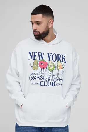 Boohoo Grande taille - Sweat à capuche oversize à imprimé New York homme - - 2XL