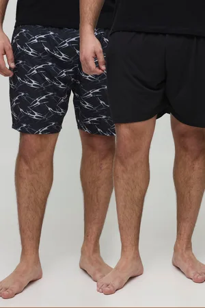 Boohoo Grande taille - Ensemble de 2 shorts à imprimé abstrait homme - - 2XL