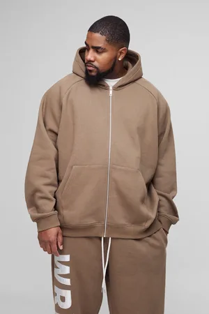 Boohoo Grande taille - Sweat à capuche oversize satiné à écussons homme - - XXXL