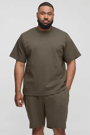 Boohoo Grande taille - Ensemble à surpiqûres avec t-shirt et short homme - - XXXL