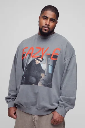 Boohoo Grande taille - Sweat oversize délavé à imprimé graffiti homme - - XXXL