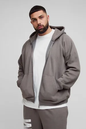 Boohoo Grande taille - Sweat à capuche oversize satiné à écussons homme - - XXXXL
