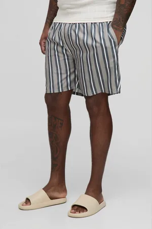 Boohoo Grande taille - Short de bain mi-long à rayures homme - - 2XL