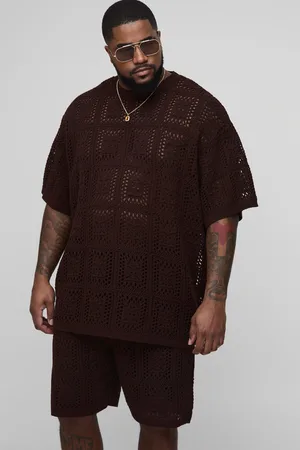 Boohoo Grande taille - Ensemble en crochet avec short homme - - 2XL