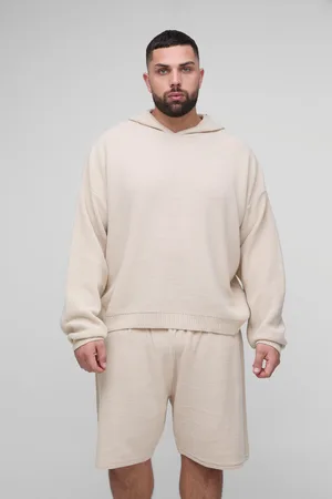 Boohoo Grande taille - Ensemble avec sweat oversize et short homme - - 2XL