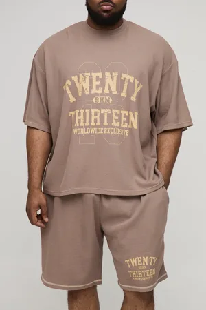 Boohoo Grande taille - Ensemble oversize imprimé avec short homme - - 2XL