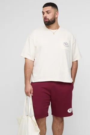 Boohoo Grande taille - Ensemble oversize imprimé avec t-shirt et short homme - - 2XL