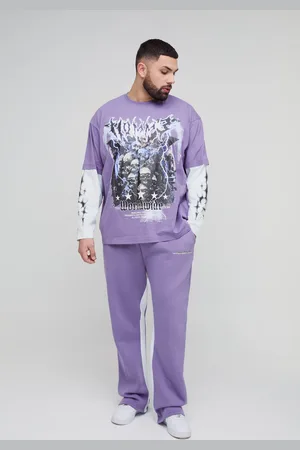 Boohoo Grande taille - Ensemble à manches longues et jogging homme - - XXXL