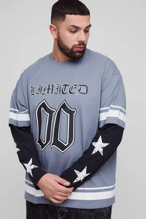 Boohoo Grande taille - T-shirt oversize à manches longues homme - - XXXL