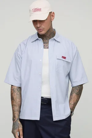 Boohoo Tall - Chemise oversize à rayures et manches courtes homme - - 2XL
