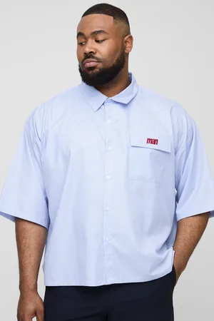 Boohoo Grande taille - Chemise oversize à rayures et manches courtes homme - - 2XL