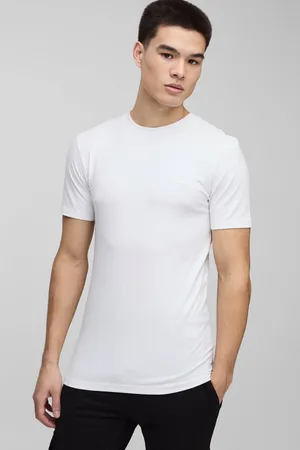 Boohoo MAN. T-shirt moulant à col ras du cou homme - - S