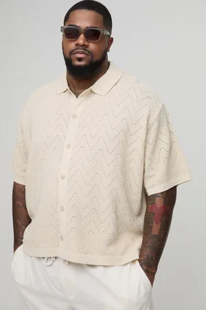 Boohoo Grande taille - Chemise oversize à manches courtes homme - - 2XL
