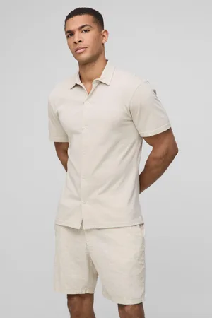 Boohoo Chemise slim en jersey à manches courtes homme - - S