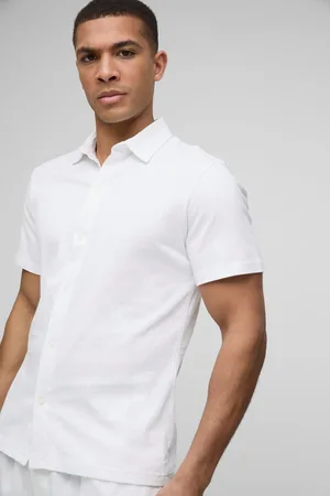 Boohoo Chemise slim en jersey à manches courtes homme - - S