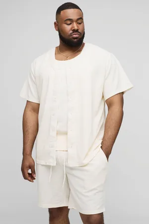 Boohoo Grande taille - Ensemble de baseball en tissu gaufré homme - - XXXL