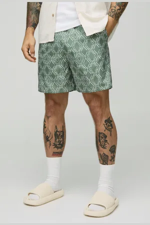 Boohoo Short de bain mi-long à imprimé abstrait homme - - S