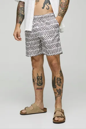 Boohoo Short de bain mi-long à motif homme - - S