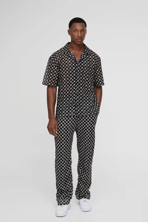 Boohoo Ensemble oversize rayé en crochet homme - - S