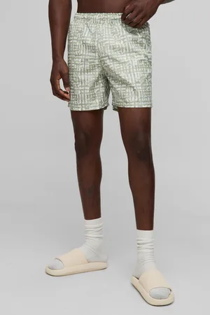 Boohoo Short de bain mi-long à carreaux homme - - S
