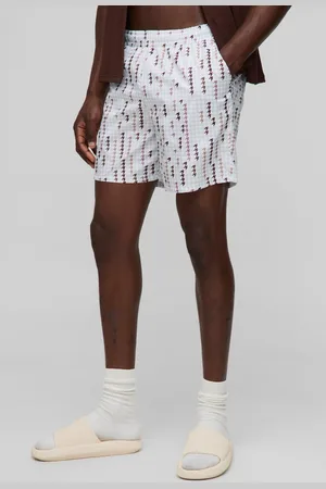 Boohoo Short de bain mi-long à imprimé pied-de-poule homme - - S