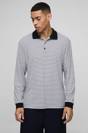 Boohoo Polo de rugby rayé à manches longues homme - - S