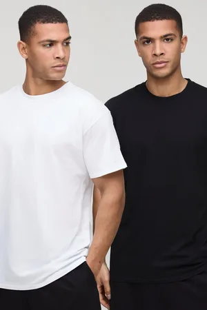 Boohoo Lot de 2 t-shirts basiques à col ras du cou homme - - S