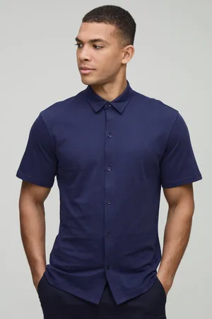 Boohoo Chemise slim en jersey à manches courtes homme - - S