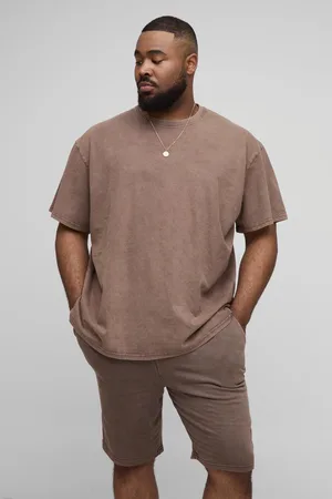 Boohoo Grande taille - Ensemble oversize délavé avec short homme - - 2XL