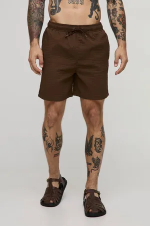 Boohoo Short de bain mi-long en maille côtelée homme - - S