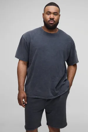 Boohoo Grande taille - Ensemble oversize délavé avec short homme - - 2XL