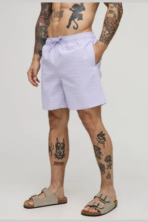 Boohoo Short de bain mi-long à carreaux homme - - S