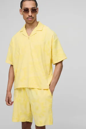Boohoo Ensemble oversize à motif jacquard avec polo et short homme - - S