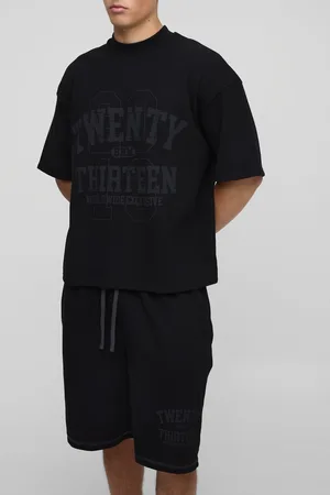 Boohoo Ensemble oversize universitaire imprimé en tissu gaufré homme - - S